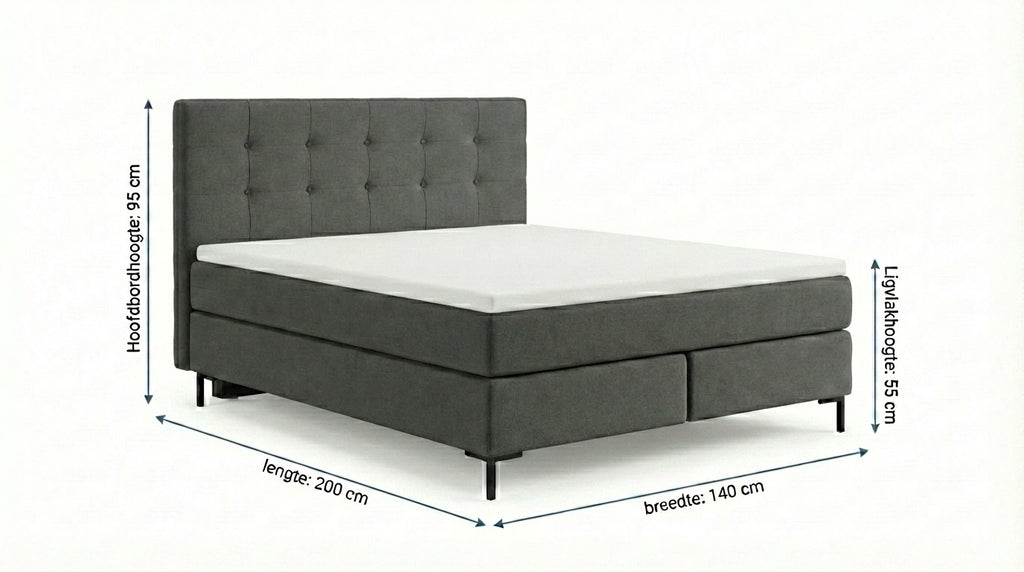 regular boxspring Antraciet