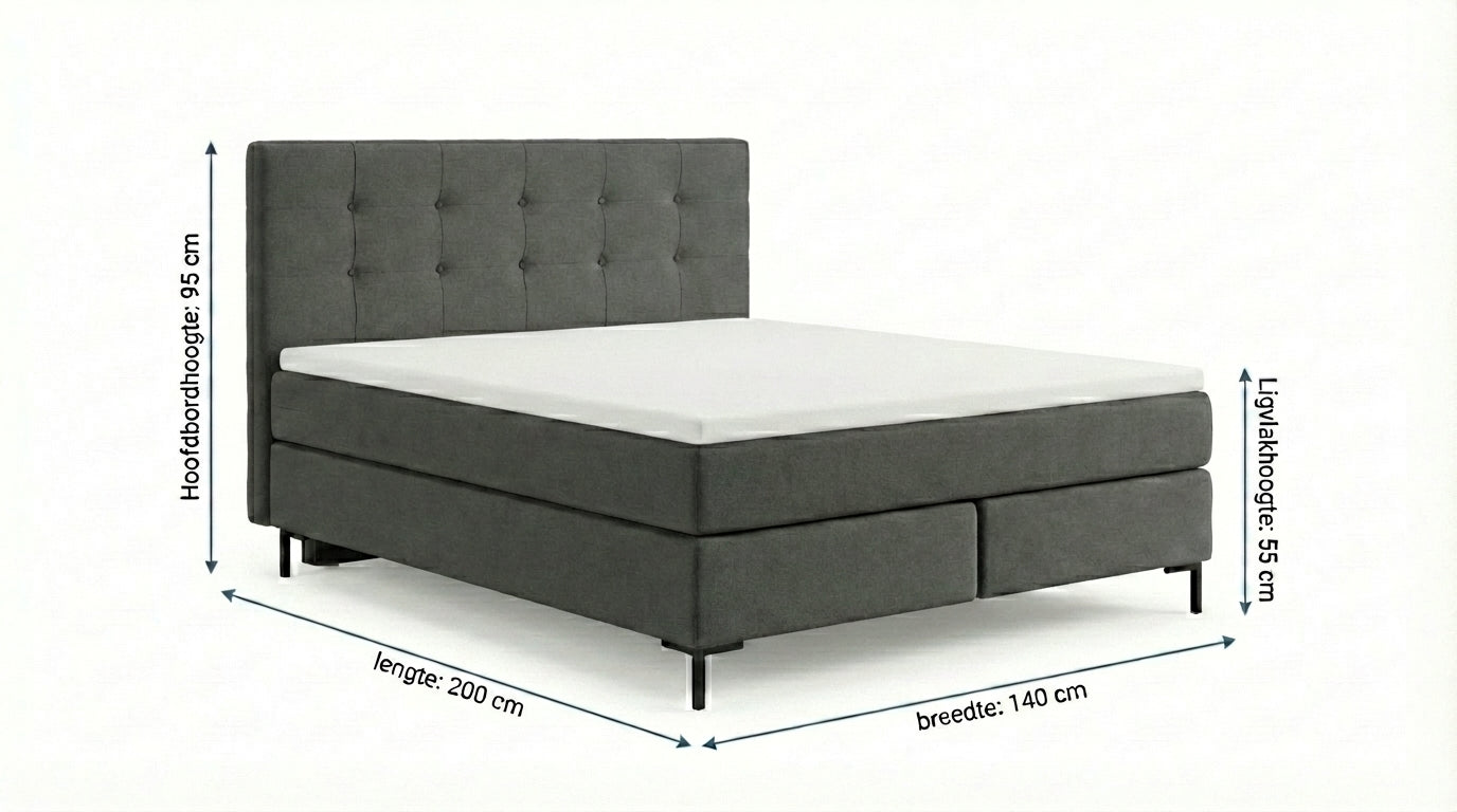 regular boxspring Antraciet
